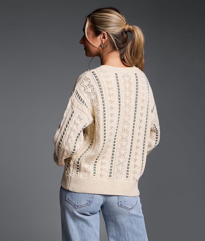 Refined Edit - Contrast Stripe Cardigan Sweater - thumbnail 2