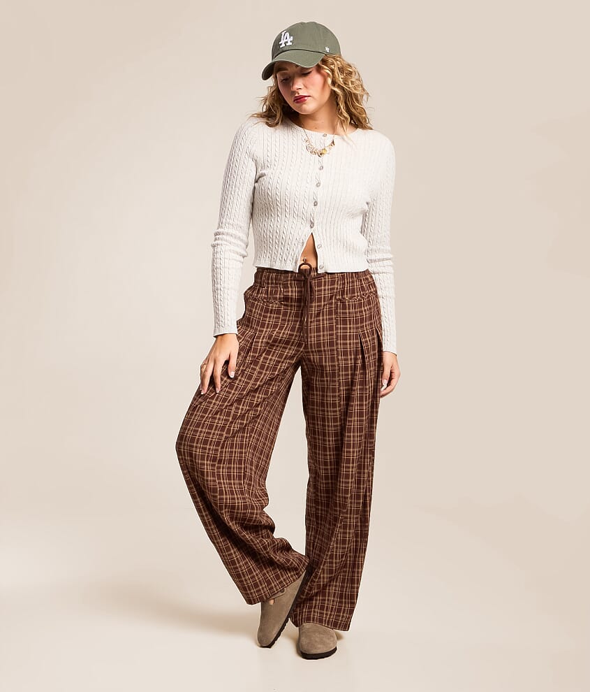 Plaid Wide Leg Pant