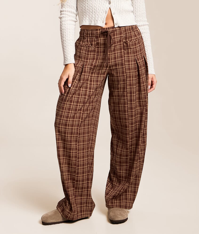 Plaid Wide Leg Pant