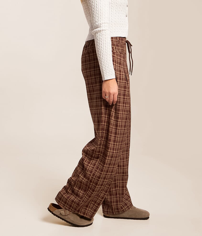 Plaid Wide Leg Pant