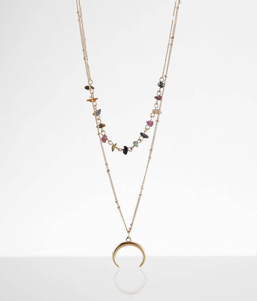 BKE Semi Precious Stone 2 Pack Necklace Set front view