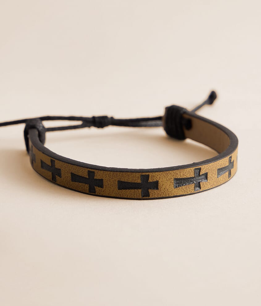 Leather Cross Bracelet