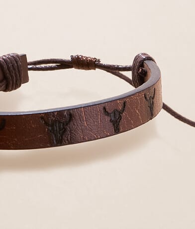 BKE Steer Stamped Leather Bracelet misc detail 1 view