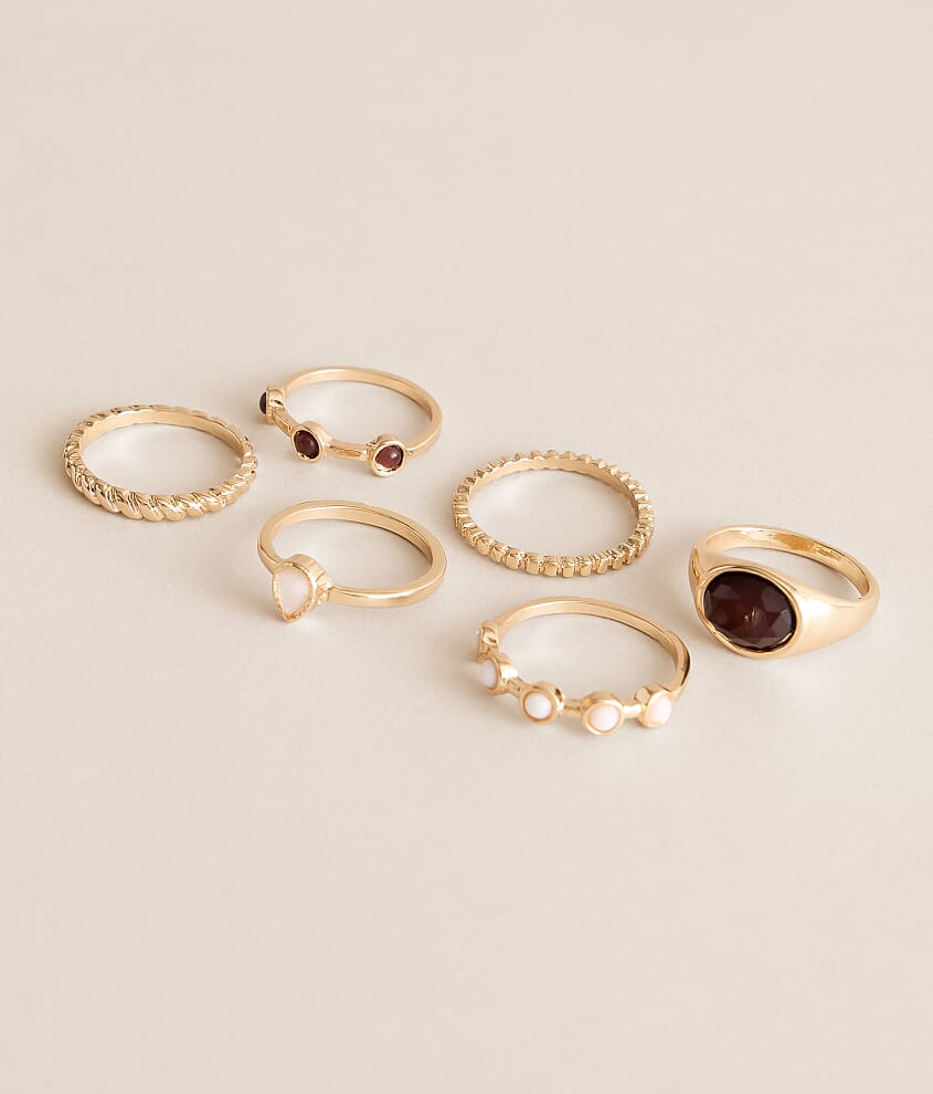 6 Pack Stone Ring Set - thumbnail 2