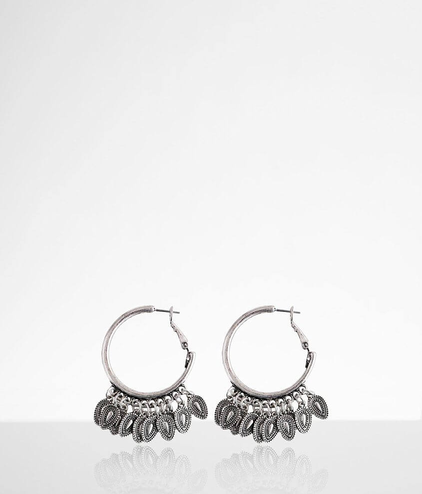 BKE Metal Fringe Earring Women's Jewelry in Burnished Silver Buckle