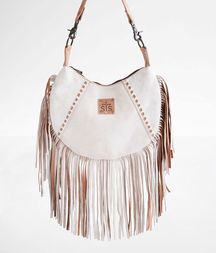 STS Cremello Nellie Leather Fringe Purse front view