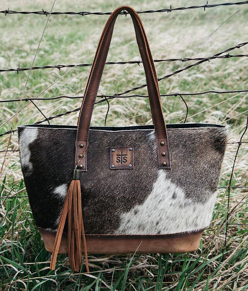 leather cow purse