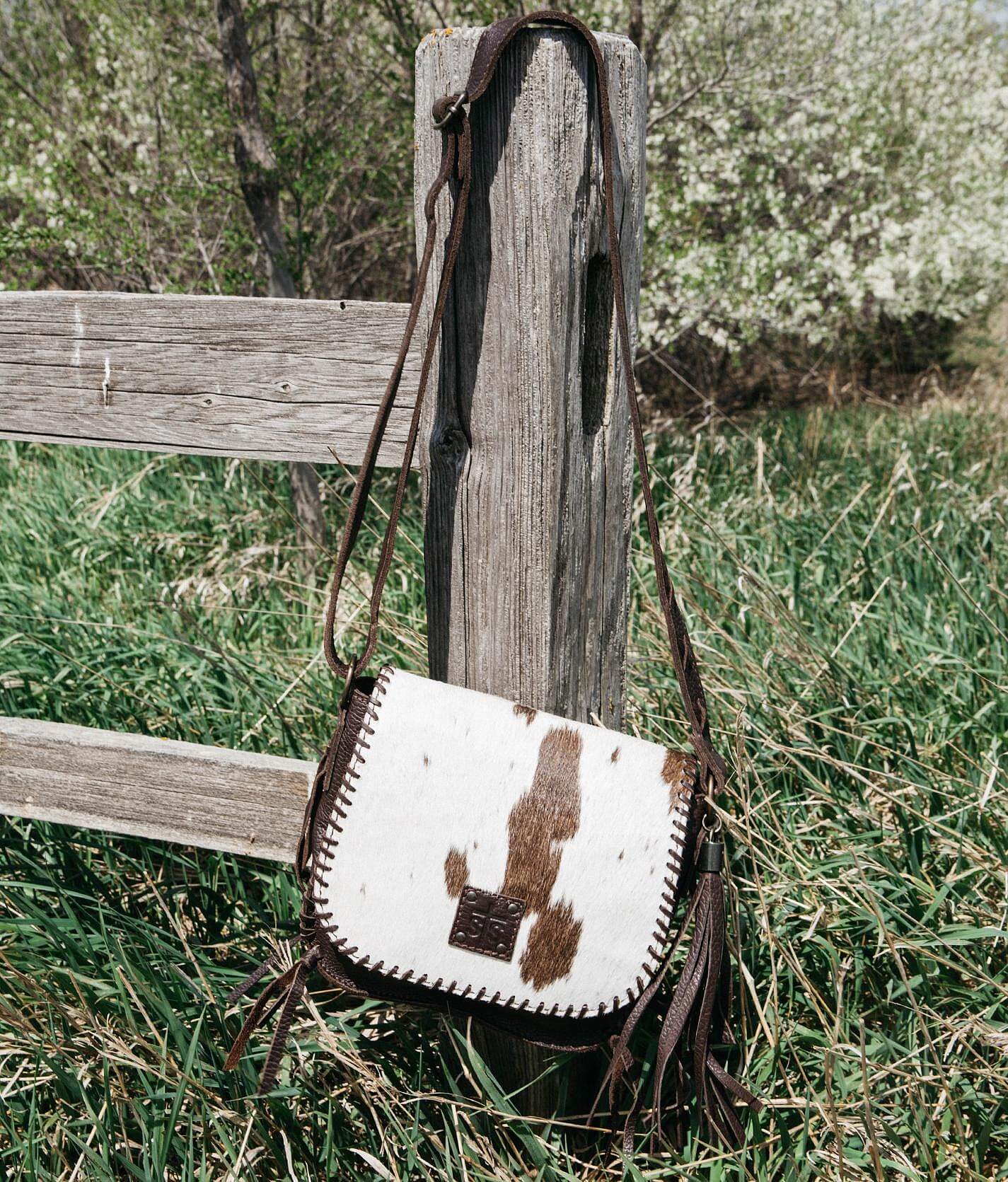 cowhide crossbody purse