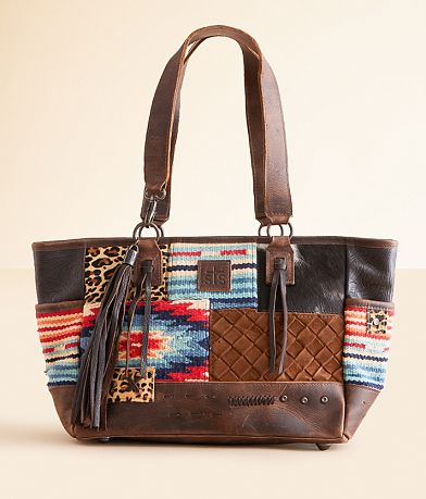 STS Chaynee Mountain Leather Fringe Tote front view