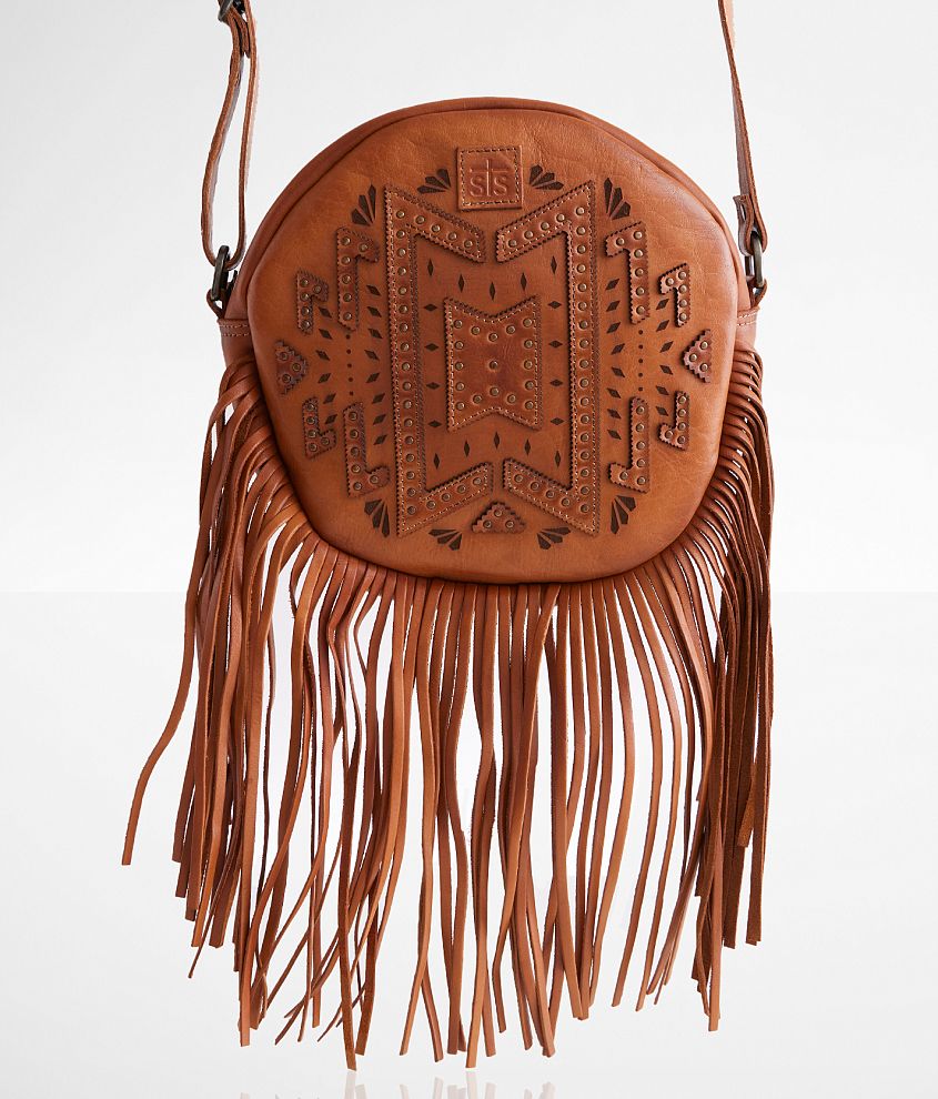 STS Sage Studded Fringe Leather Purse front view