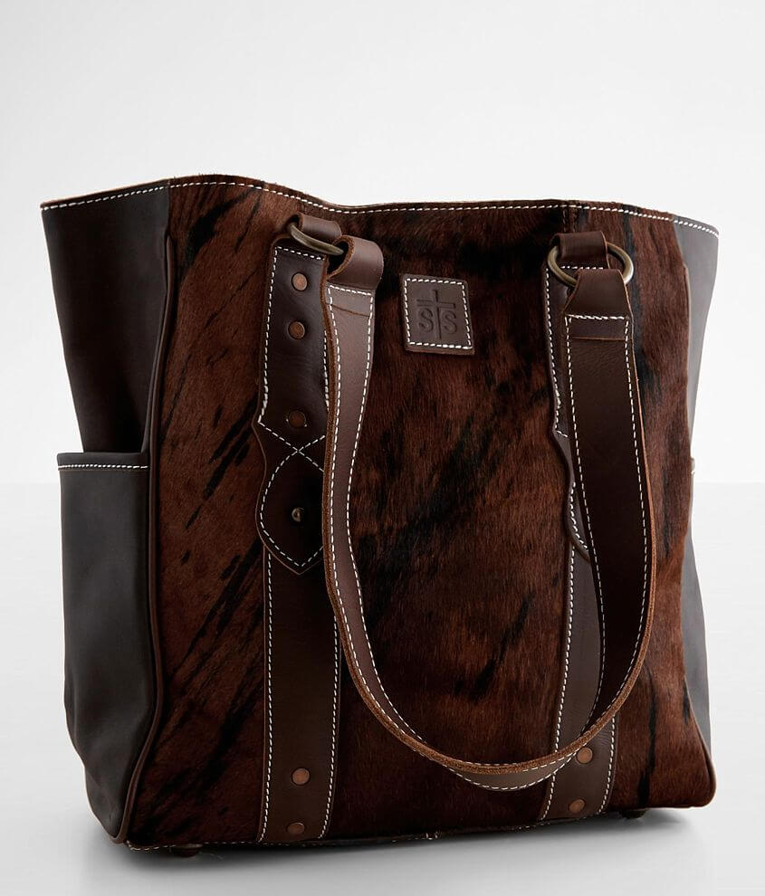 Image of STS Brindle Cowhide Leather Tote Purse