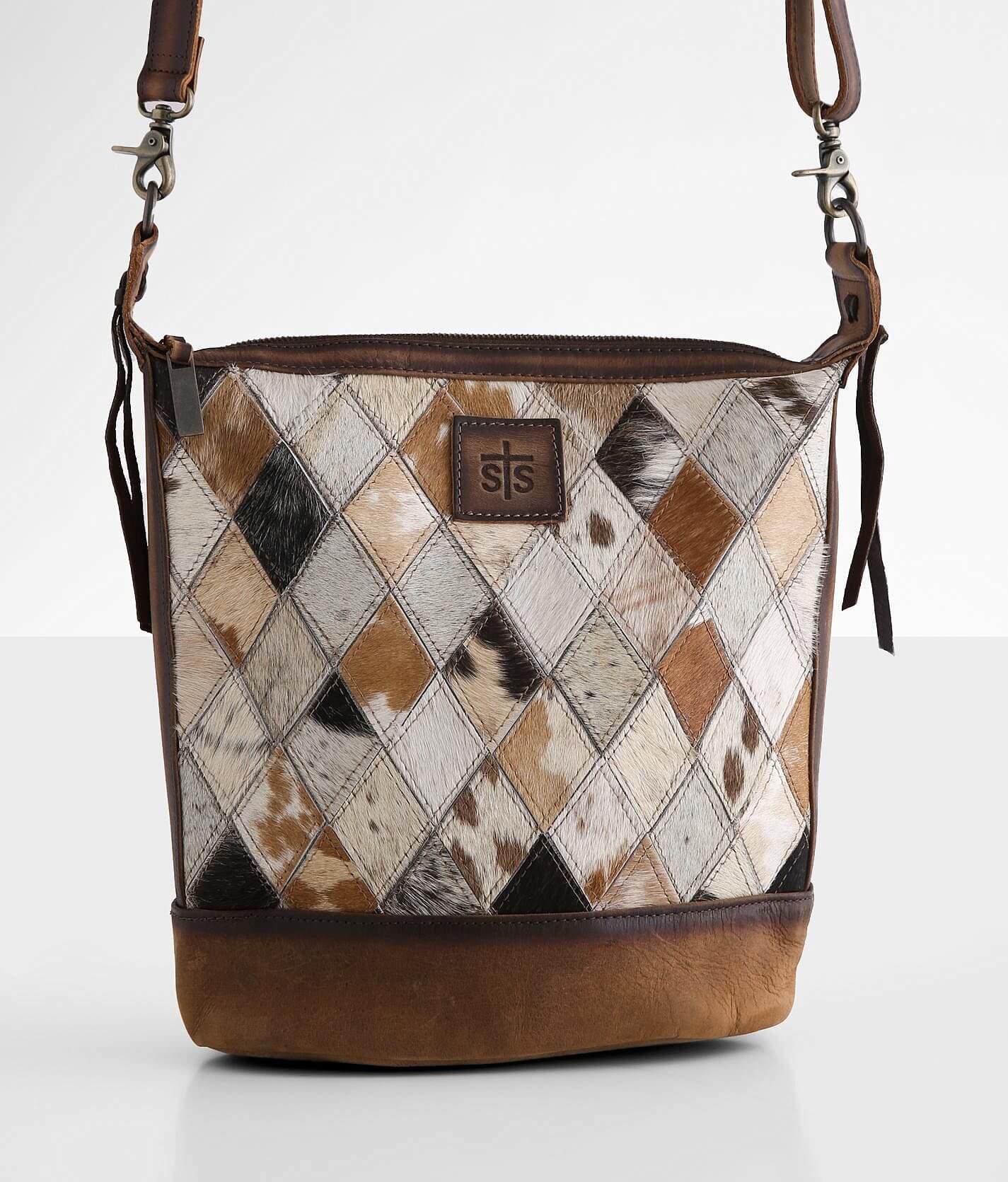 STS Diamond Cowhide Leather Crossbody Wallet - Women's Bags in Cowhide