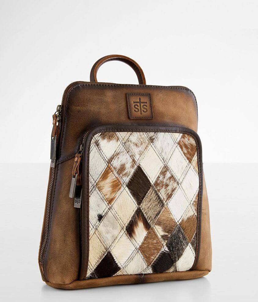 STS Diamond Cowhide Leather Backpack front view