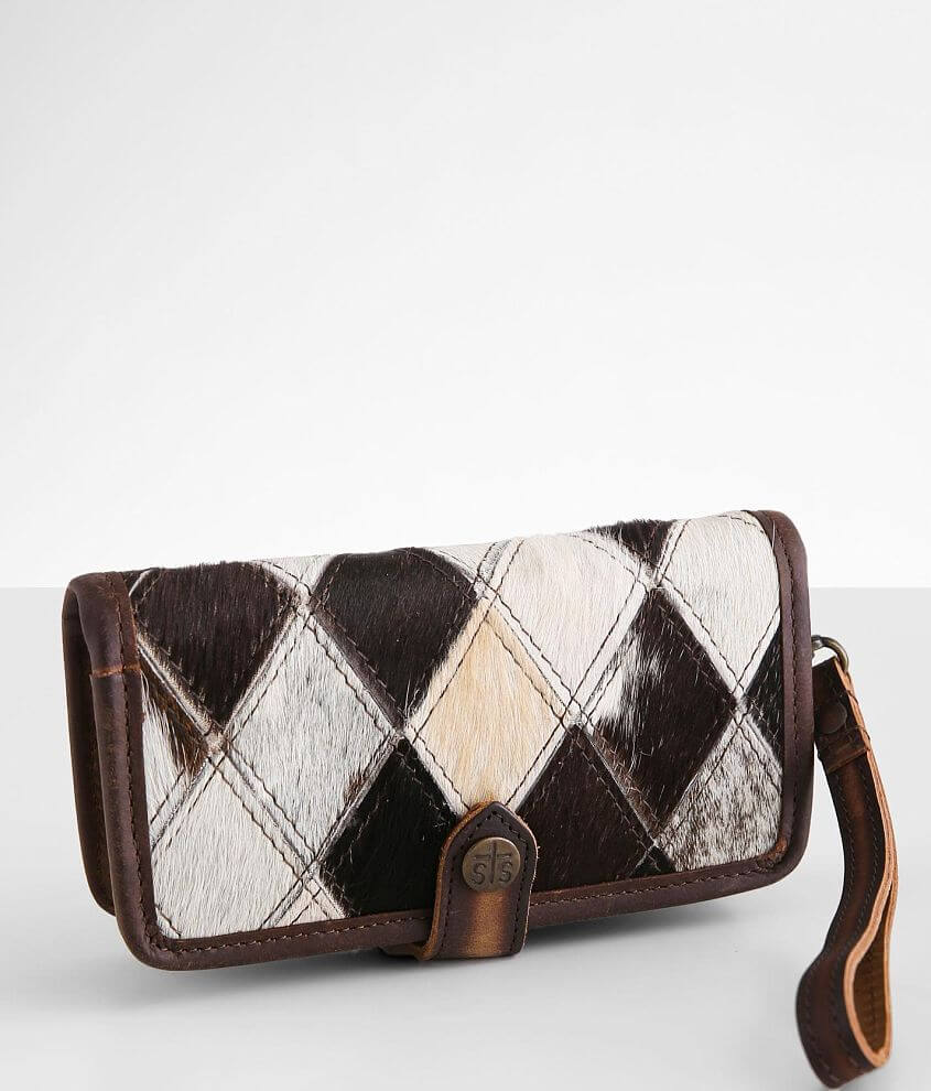 STS Diamond Cowhide Leather Crossbody Wallet front view