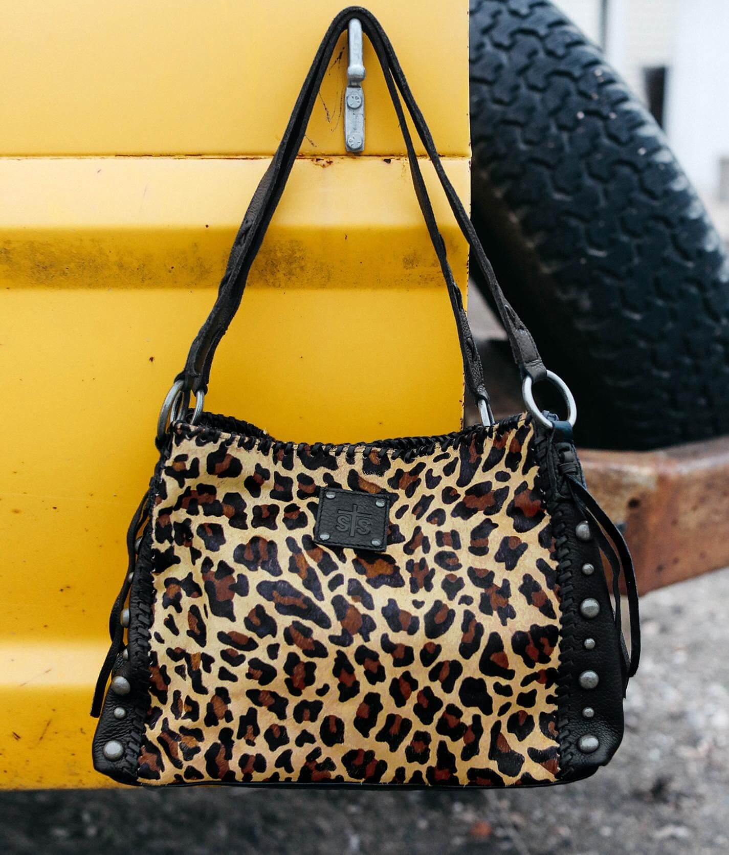 leopard leather purse