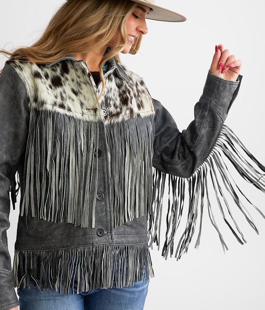 Cowhide Leather Fringe Jacket