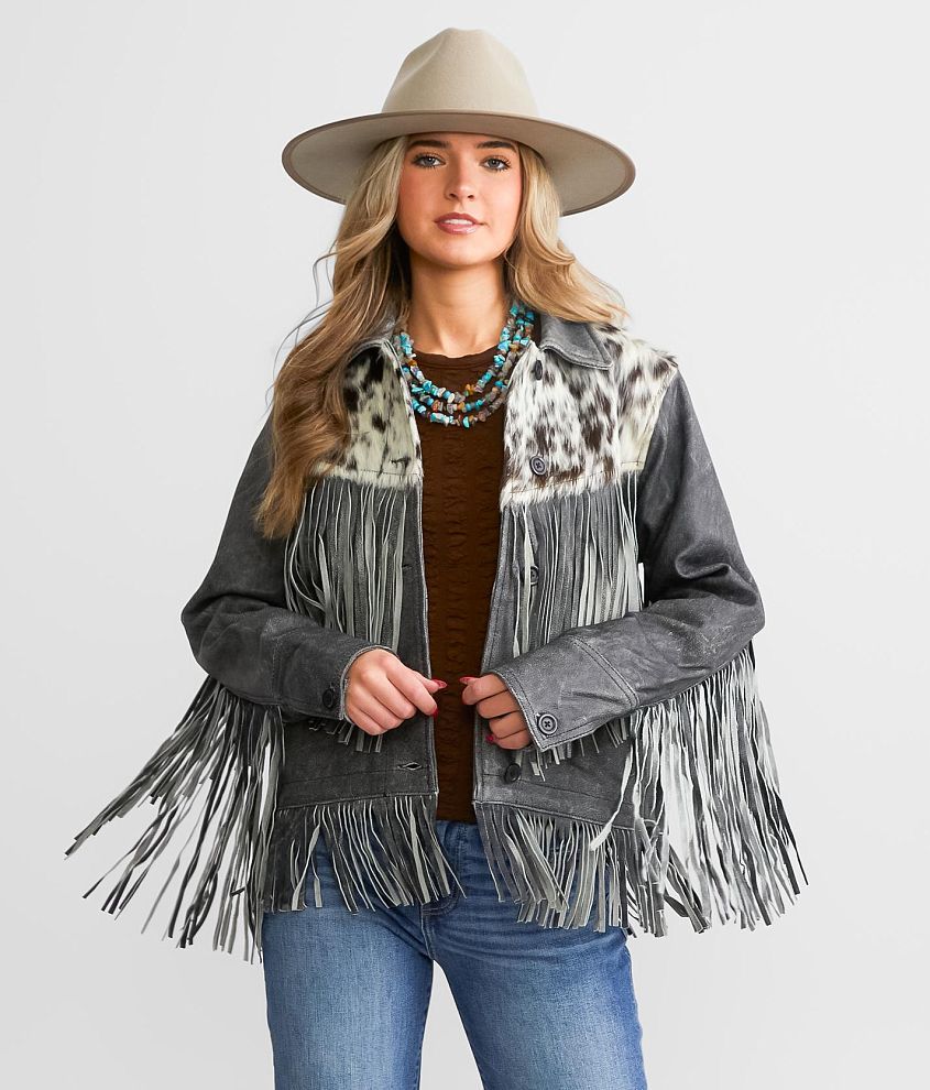 Cowhide Leather Fringe Jacket