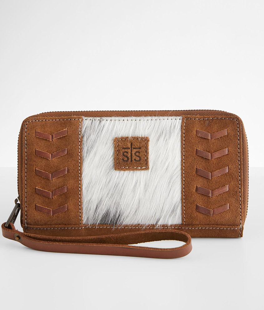 STS Cowhide Saddle Leather Wristlet Wallet front view