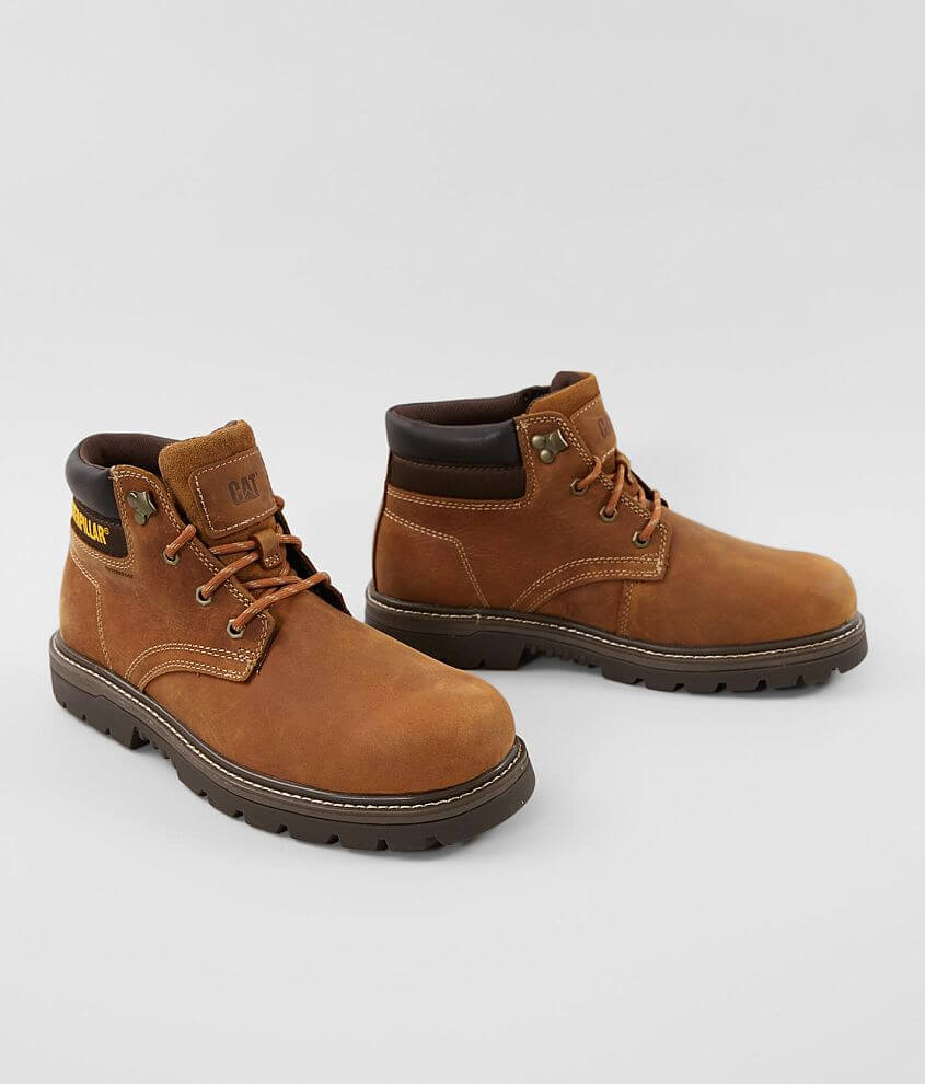 CATERPILLAR® Outbase Leather Boot Men's Shoes in Leather Brown Buckle