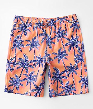 Departwest Boys - Palm Tree Stretch Swim Trunks front view