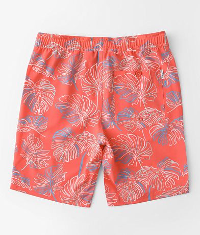 Departwest Boys - Neon Leaf Stretch Swim Trunks back view