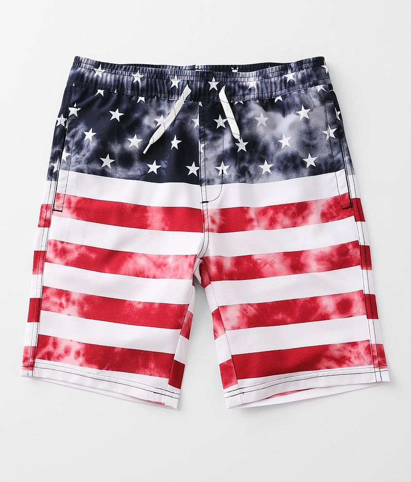 Boys - Departwest Flag Boardshort front view