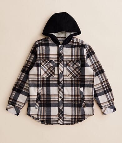 Departwest Boys - Flannel Hooded Shacket front view