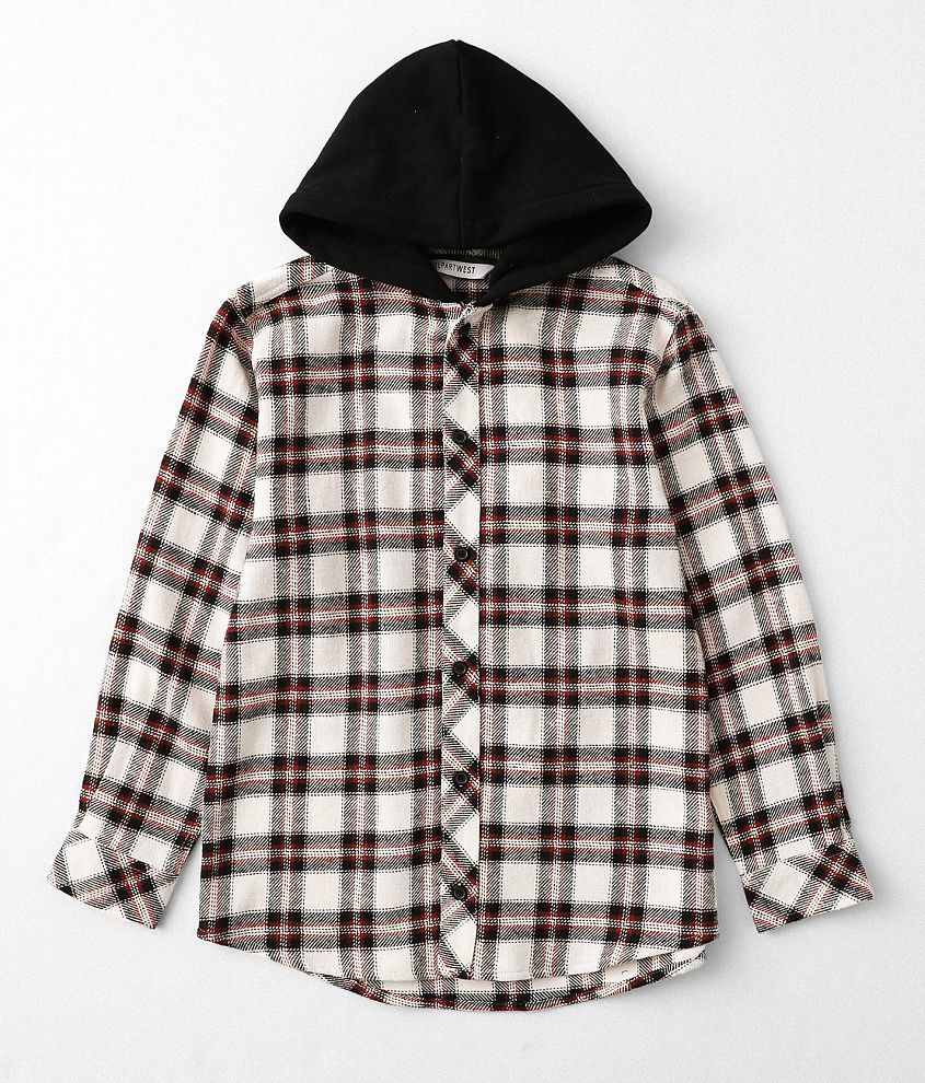 Flannel discount hoodie boys