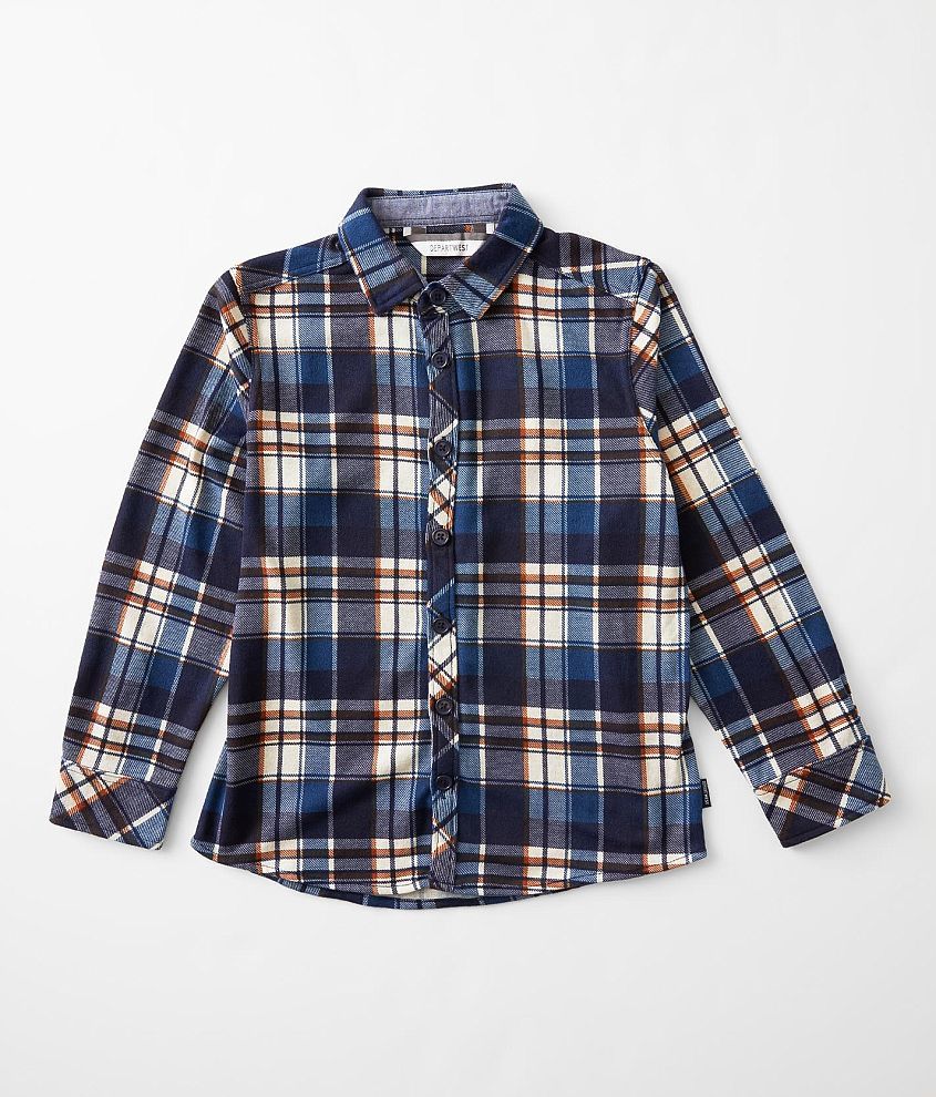 Boys - Departwest Plaid Knit Shirt front view