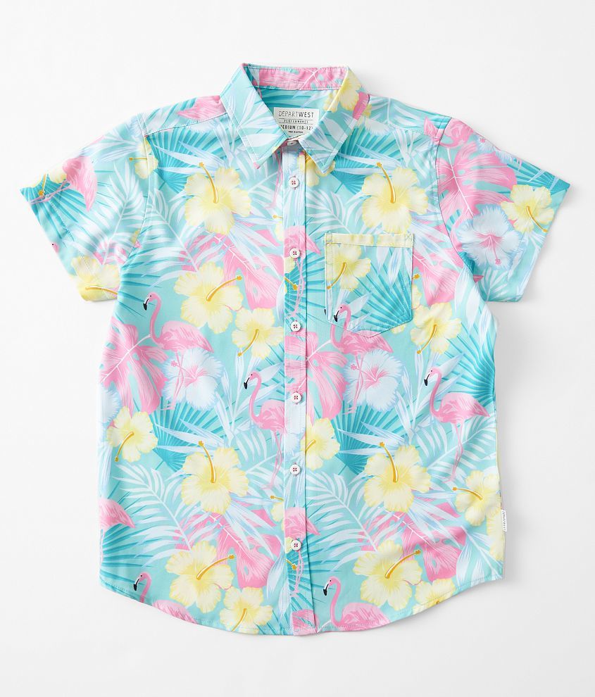 Boys - Departwest Tropical Performance Stretch Shirt front view