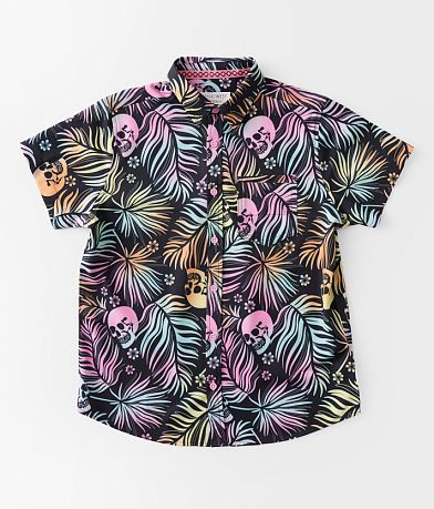 Departwest Boys - Tropical Skull Performance Stretch Shirt front view