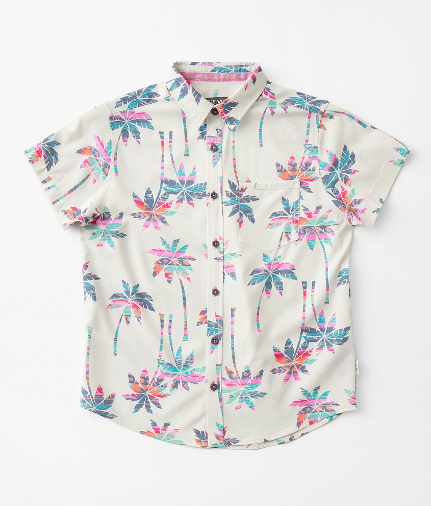 Boys - Departwest Palm Tree Performance Stretch Shirt front view