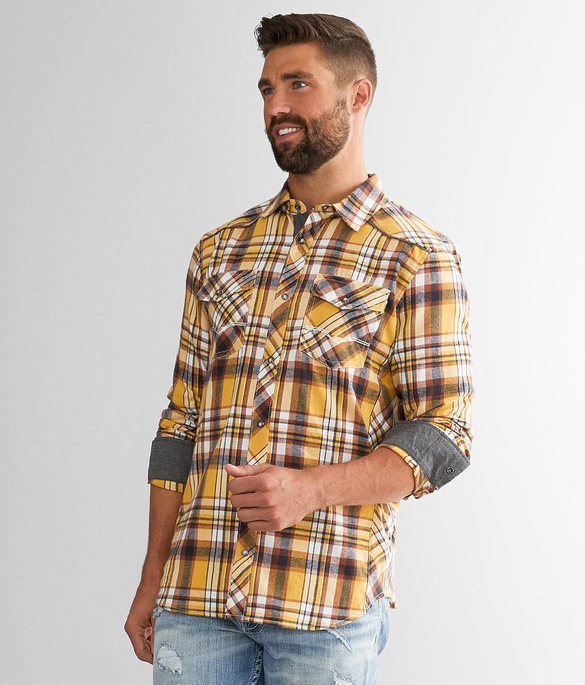 BKE Plaid Standard Shirt front view