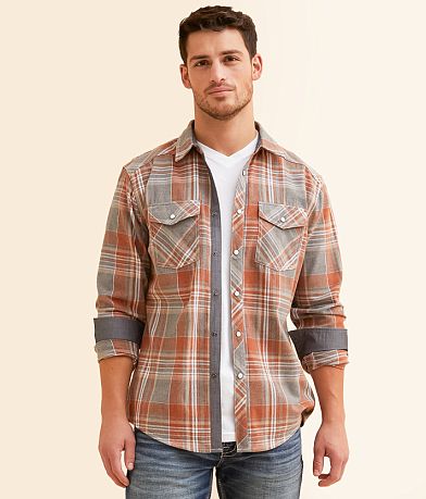 BKE Brushed Plaid Athletic Shirt front view