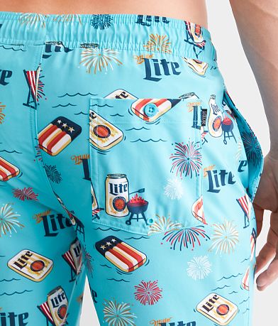 Valor Miller Lite&#174; Patriot Stretch Swim Trunks BACK_POCKET