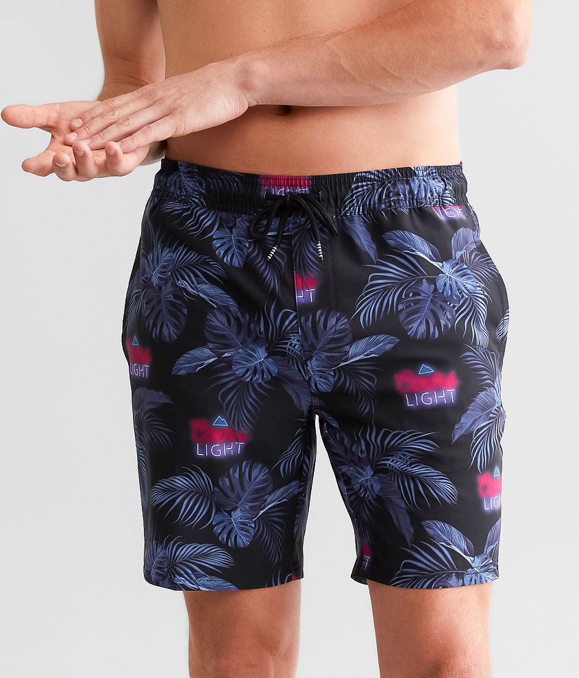 Valor Coors Light Fronds Stretch Swim Trunks