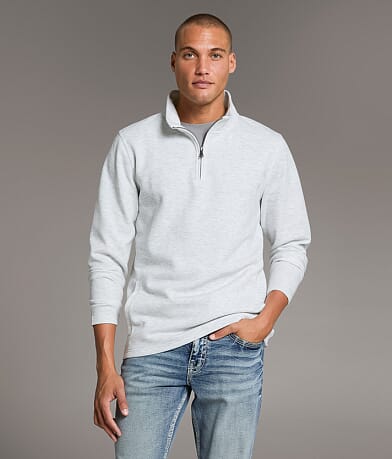 BKE Textured Quarter Zip Pullover front view