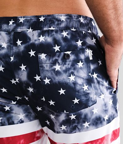 Departwest Flag Stretch Swim Trunks back pocket view