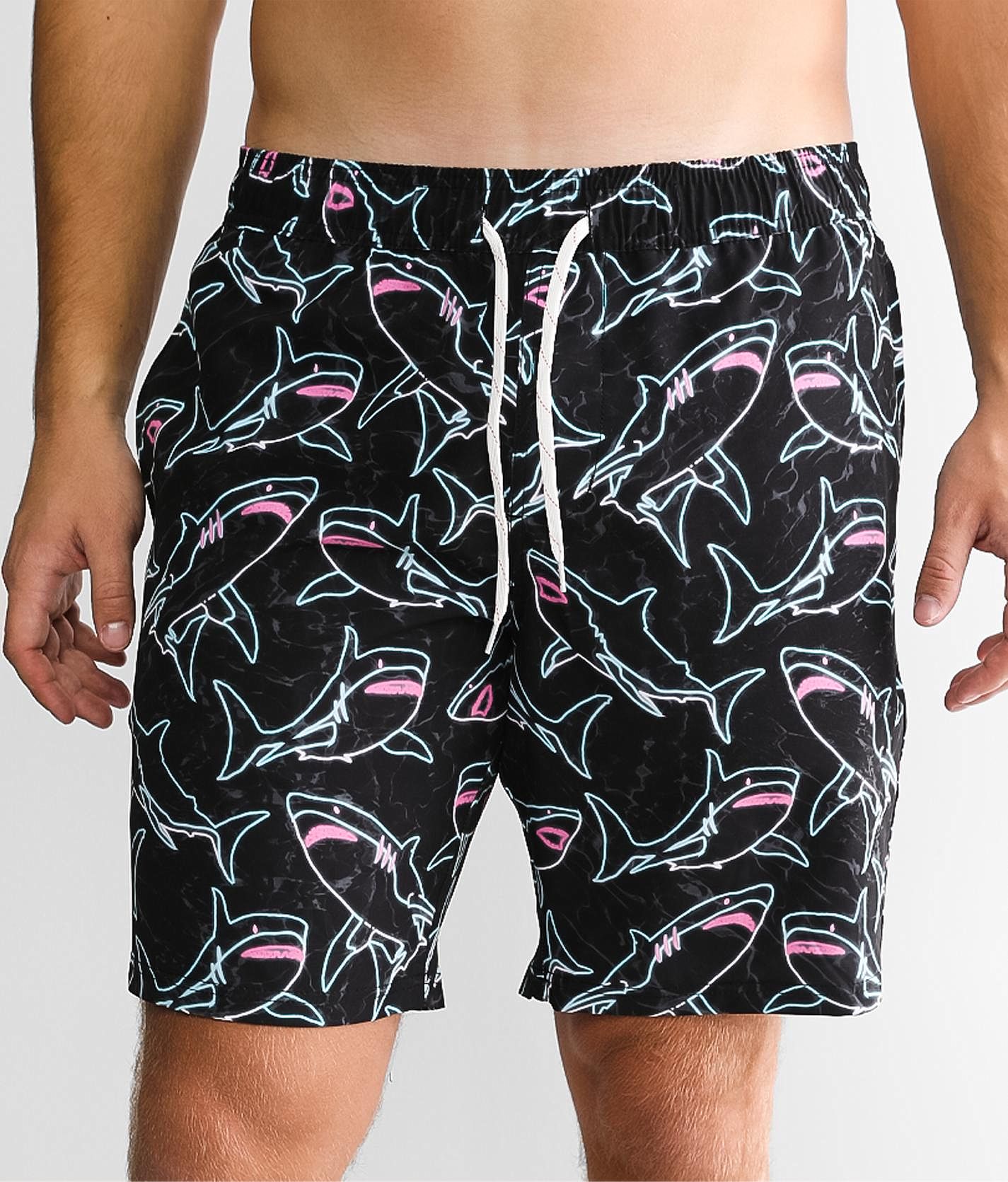 Mens shark hot sale swim trunks