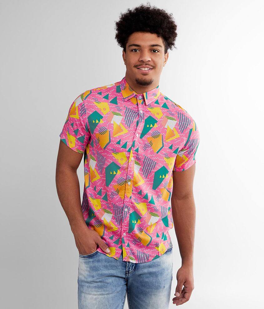 Departwest Geo Print Shirt - Men's Shirts in Pink | Buckle