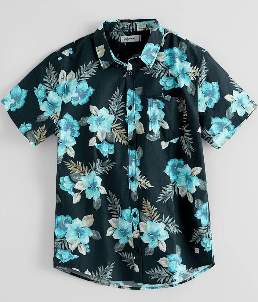 Departwest Tropical Floral Shirt - Men's Shirts in Charcoal