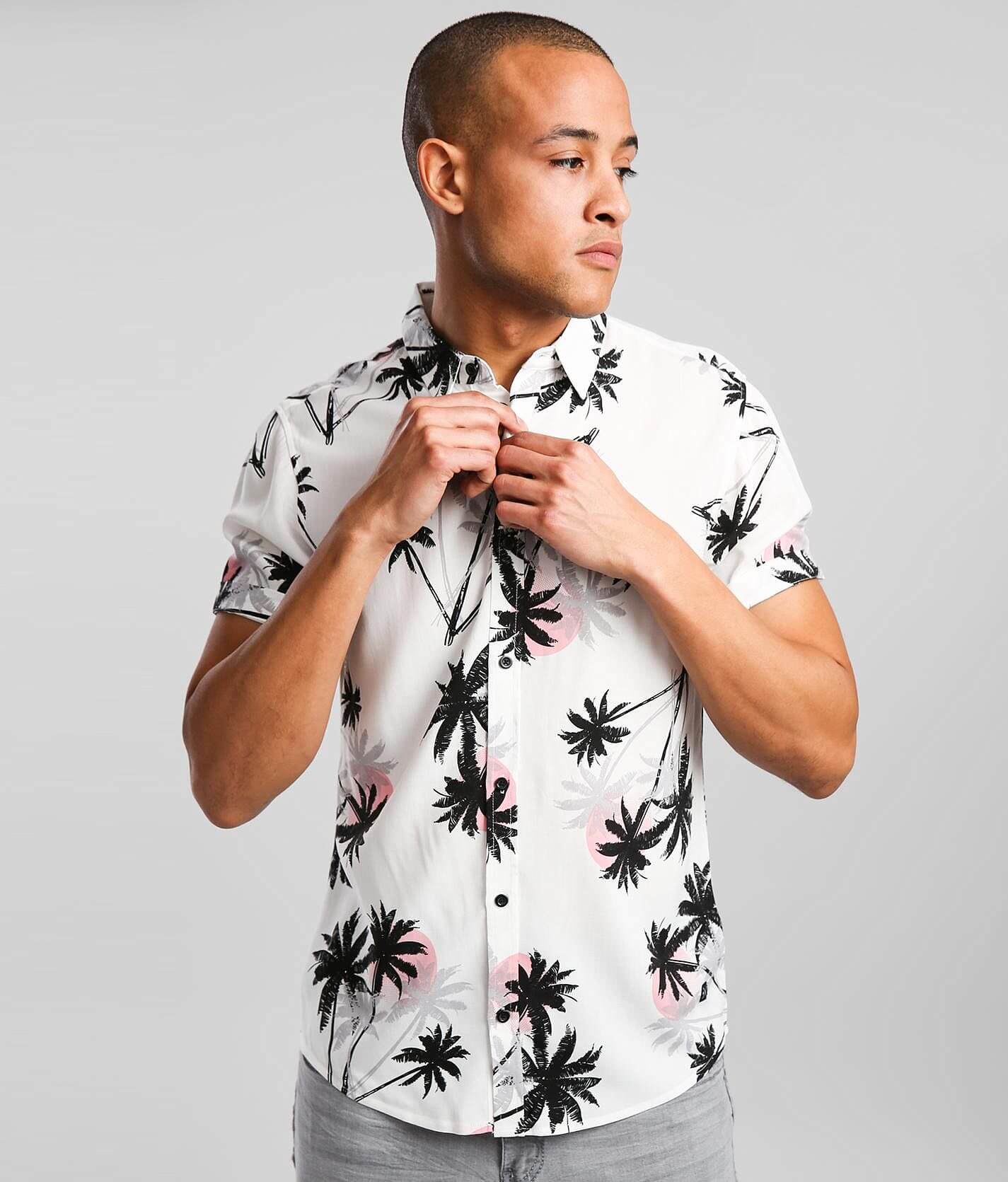 Departwest Palm Tree Sunset Shirt - Men's Shirts in White | Buckle