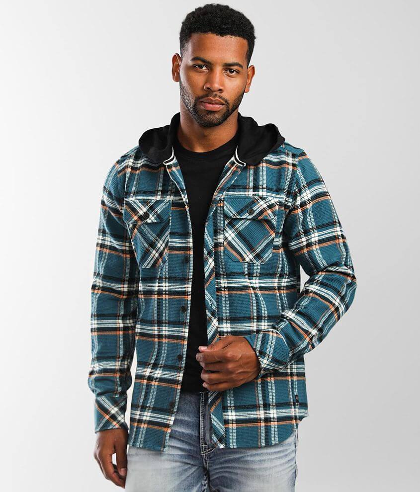 Blue shop flannel hoodie