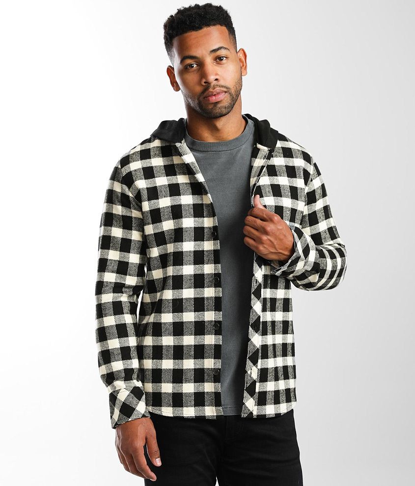 Black hoodie and online flannel