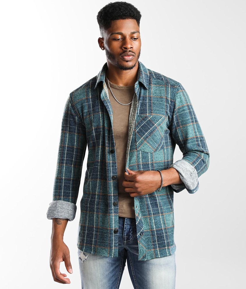 Departwest Flannel Shirt - Green/Blue X-Large, Men's