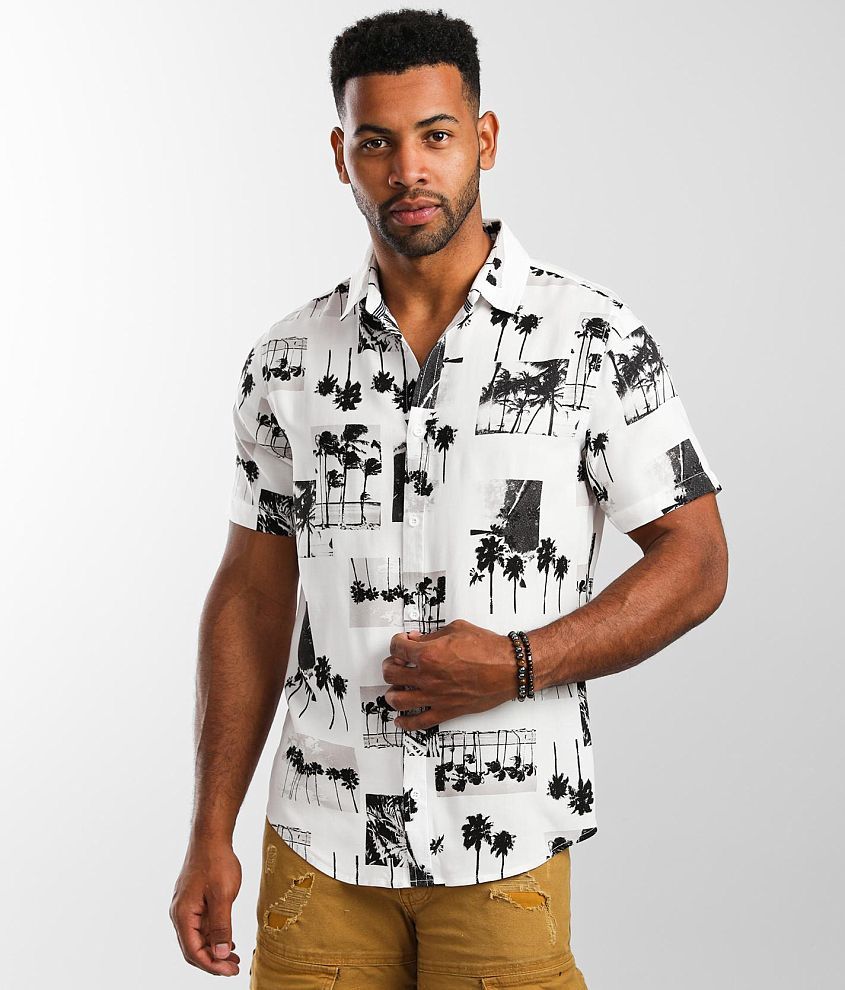 Departwest Palm Tree Shirt - Men's Shirts in White | Buckle