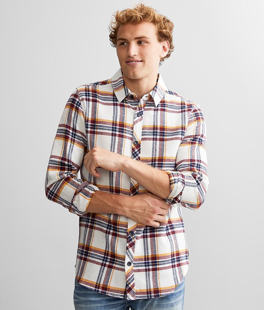 Regular Long-Sleeve Check Shirt - White/Navy, Shirts