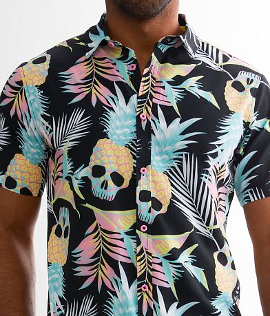 Departwest Pineapple Skull Performance Stretch Shirt MISC_DETAIL_1