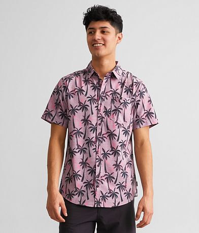 Departwest Palm Tree Performance Stretch Shirt front view