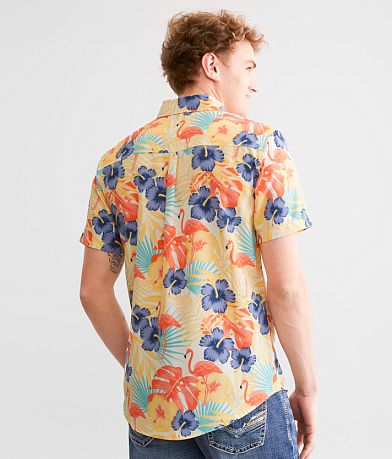 Departwest Tropical Flamingo Performance Stretch Shirt BACK